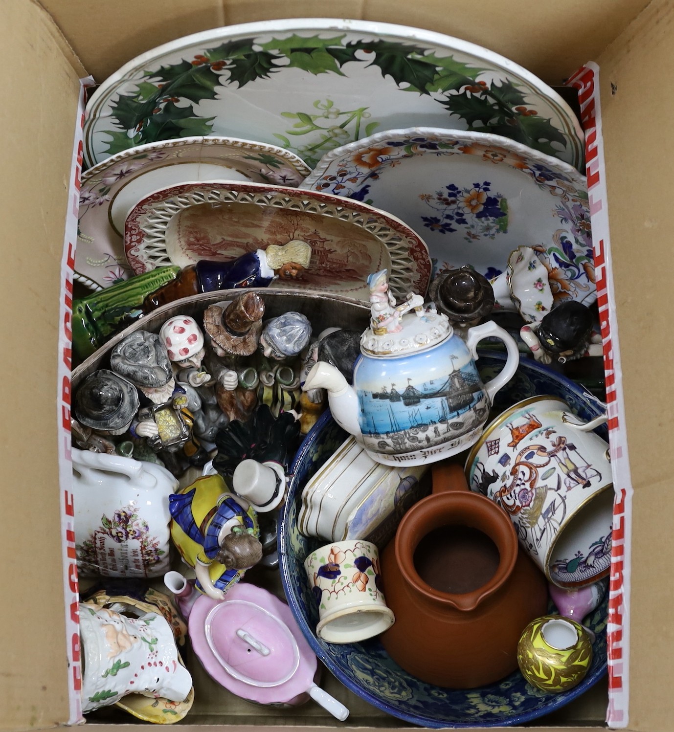 A quantity of various English and other European ceramics including Mintons, Copeland, Crown Derby, Davenport, Spode etc.
